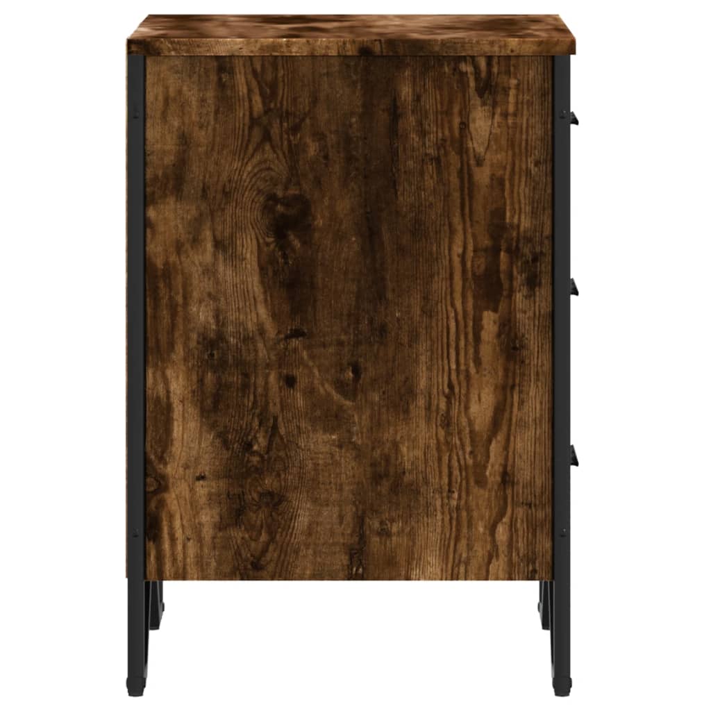 Smoked Oak Bedside Cabinet 40x41x60 cm - Engineered Wood Finish