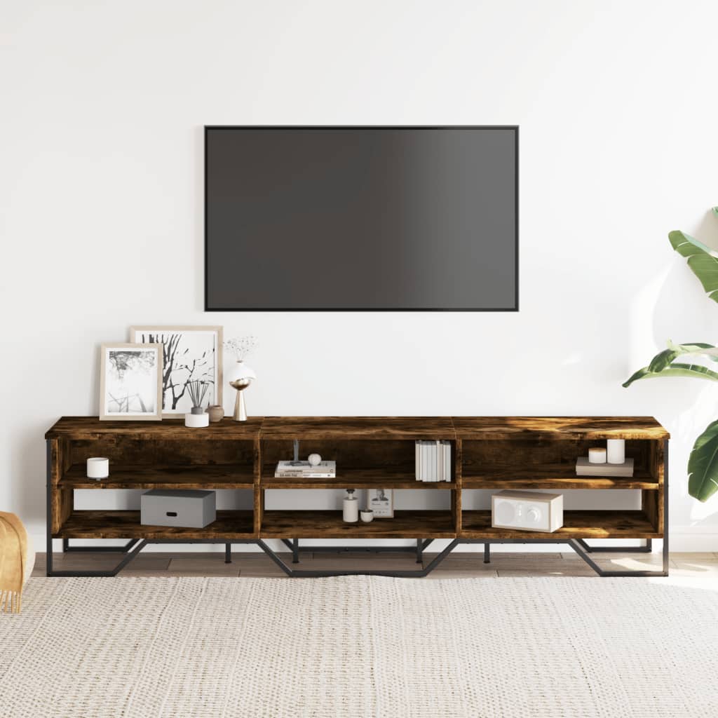 TV Cabinet Smoked Oak 180x34x41 cm Engineered Wood