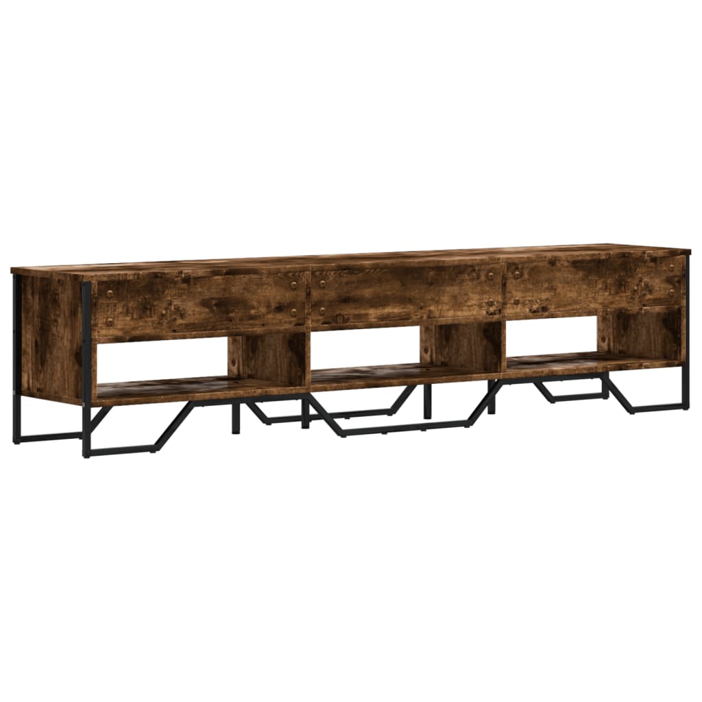 TV Cabinet Smoked Oak 180x34x41 cm Engineered Wood