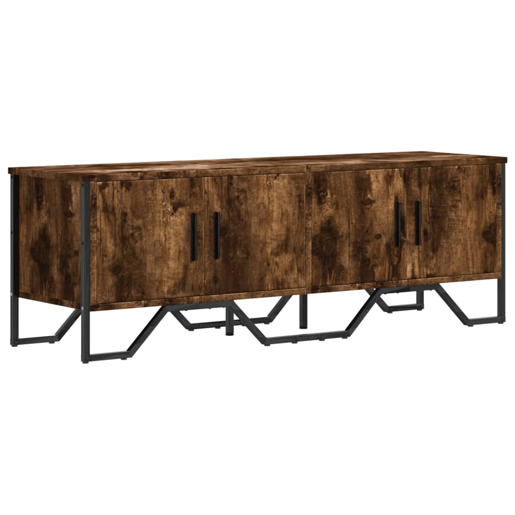 TV Cabinet Smoked Oak 122x34x41 cm Engineered Wood