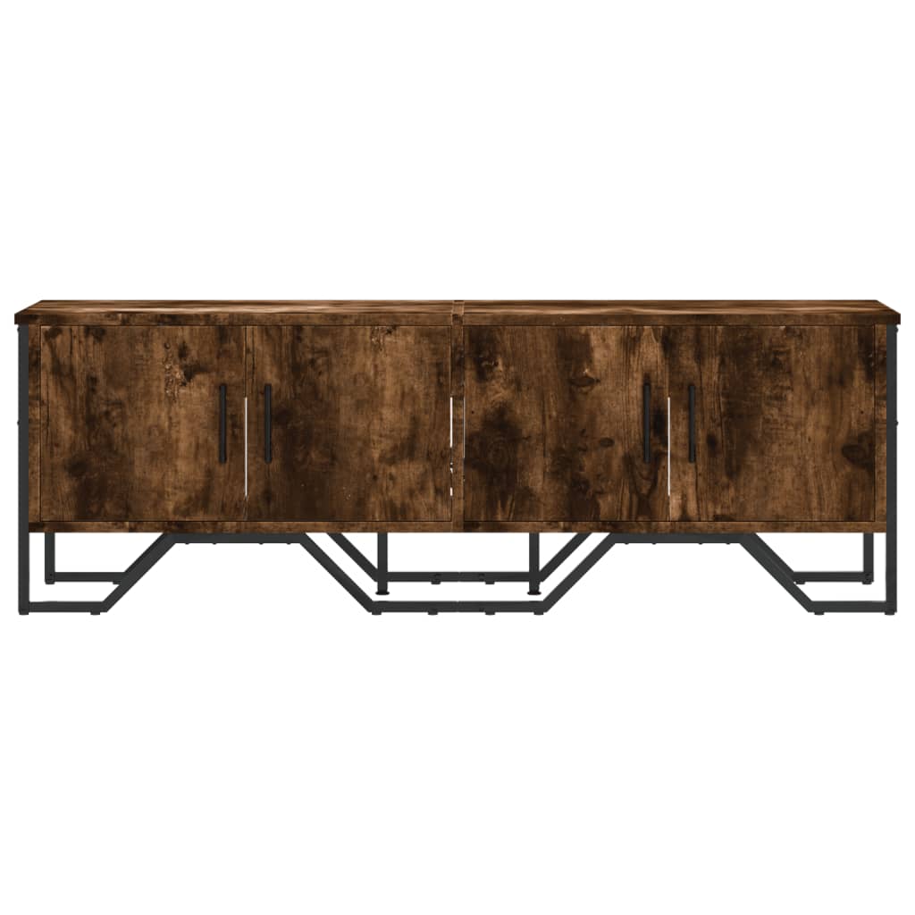 TV Cabinet Smoked Oak 122x34x41 cm Engineered Wood