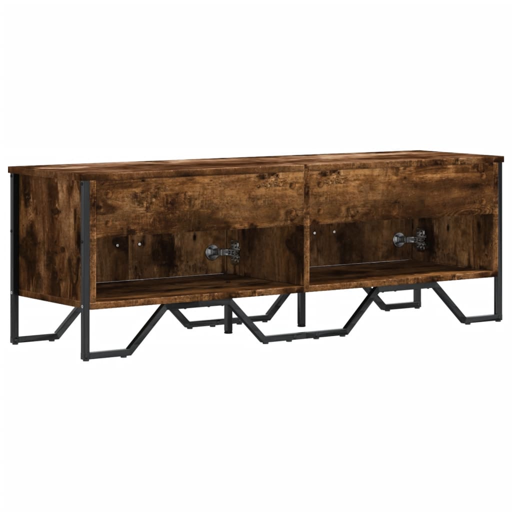 TV Cabinet Smoked Oak 122x34x41 cm Engineered Wood