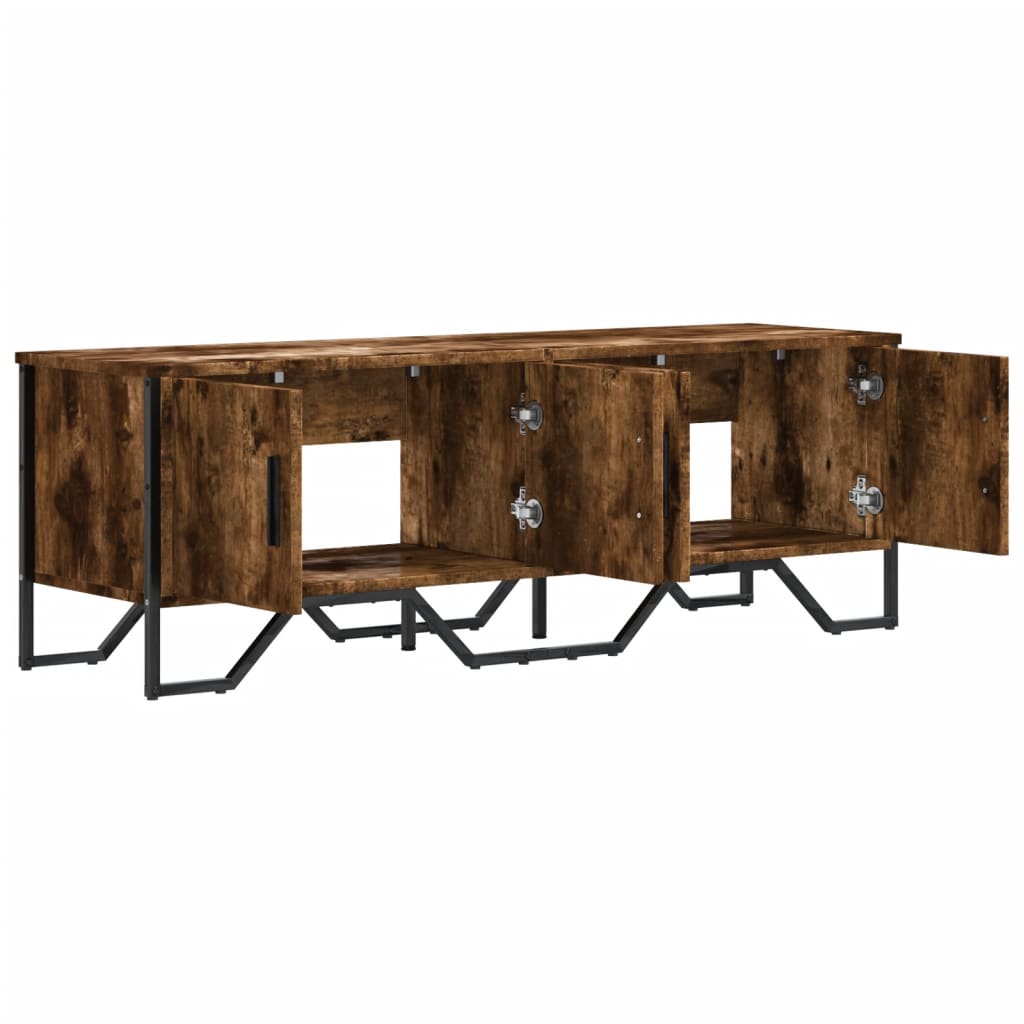 TV Cabinet Smoked Oak 122x34x41 cm Engineered Wood