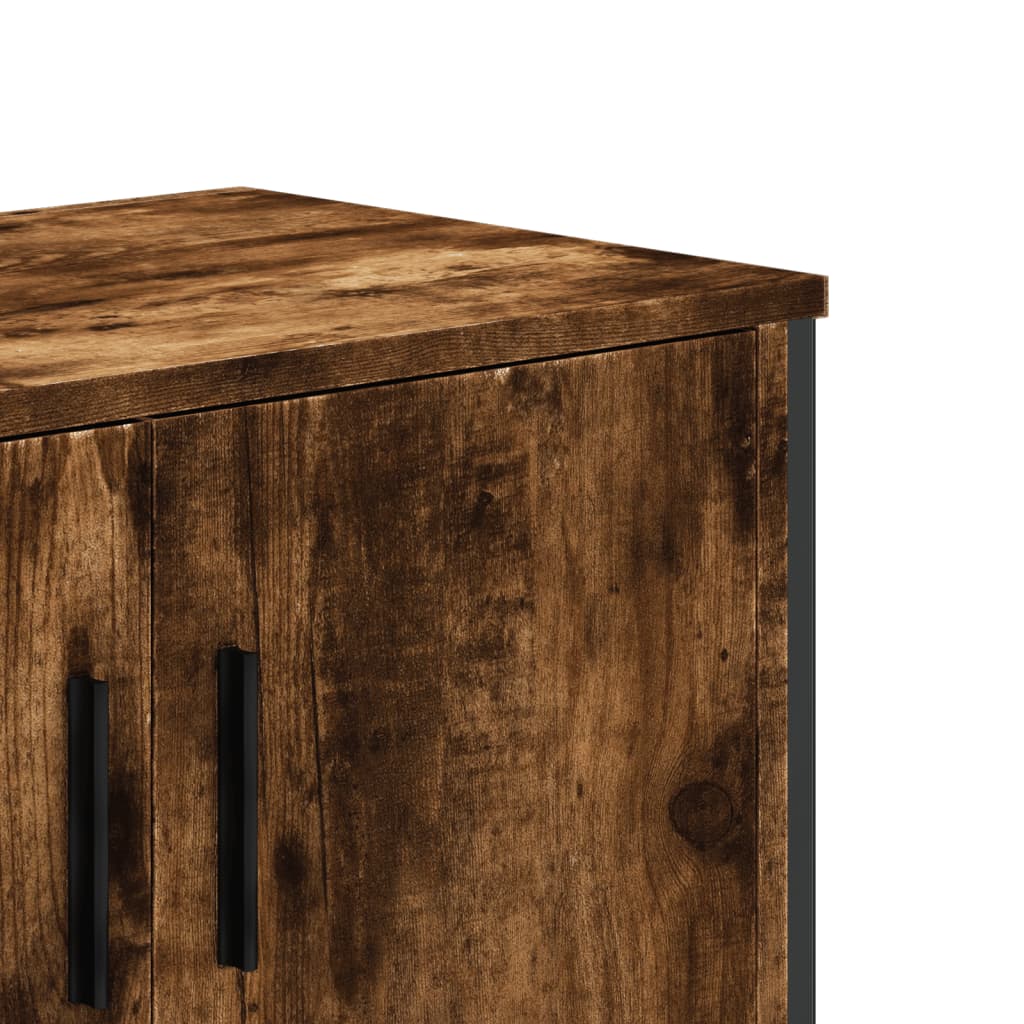 TV Cabinet Smoked Oak 122x34x41 cm Engineered Wood