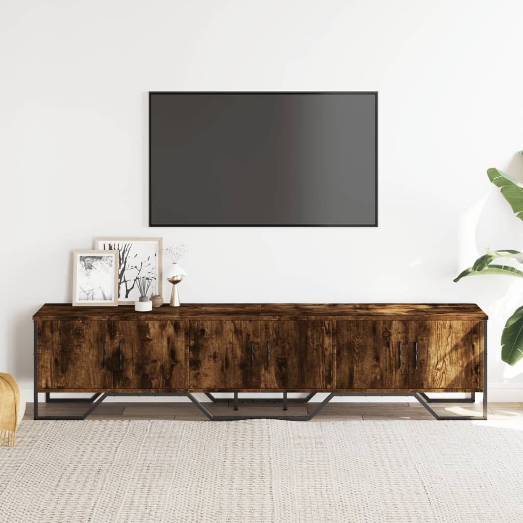 TV Cabinet Smoked Oak 180x34x41 cm Engineered Wood