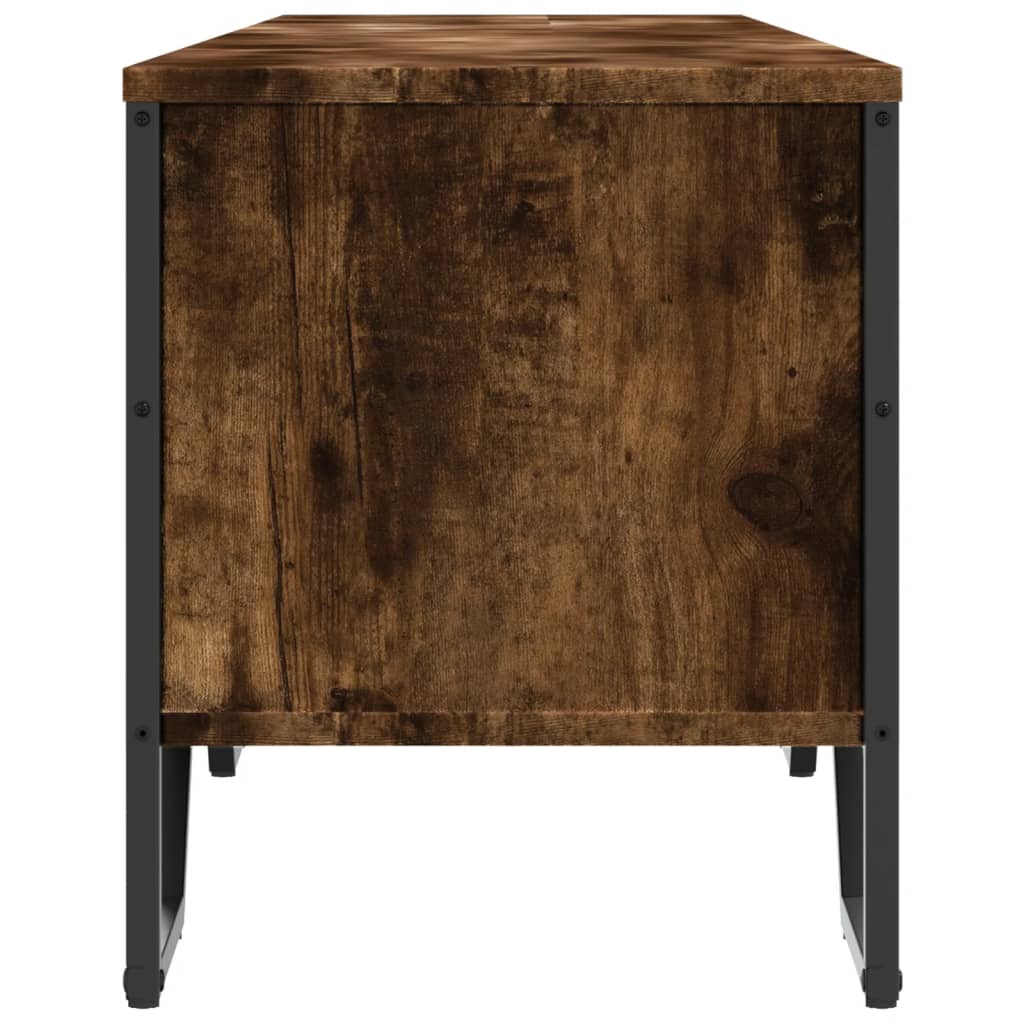 TV Cabinet Smoked Oak 180x34x41 cm Engineered Wood