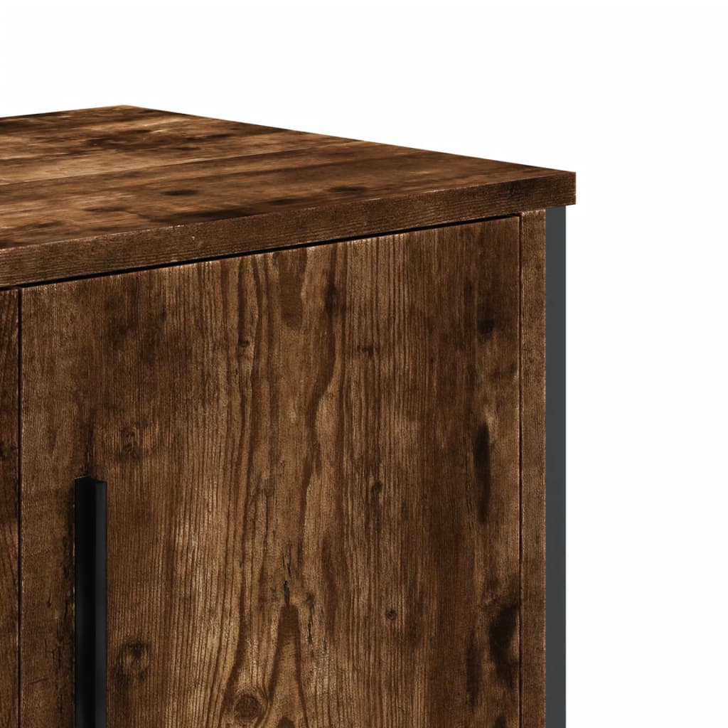 TV Cabinet Smoked Oak 180x34x41 cm Engineered Wood