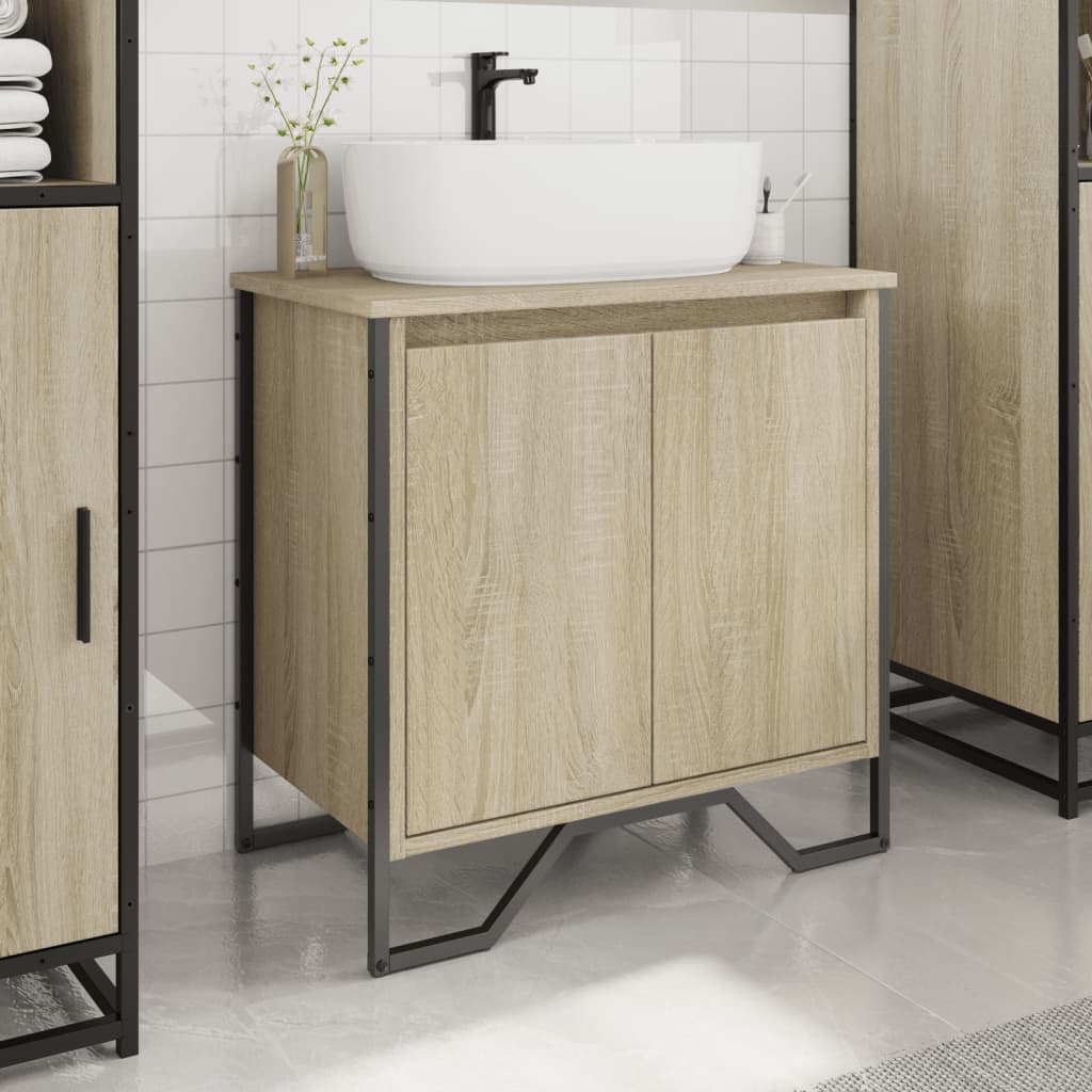 Stylish Sonoma Oak Bathroom Sink Cabinet, 60x35x60 cm, Engineered Wood