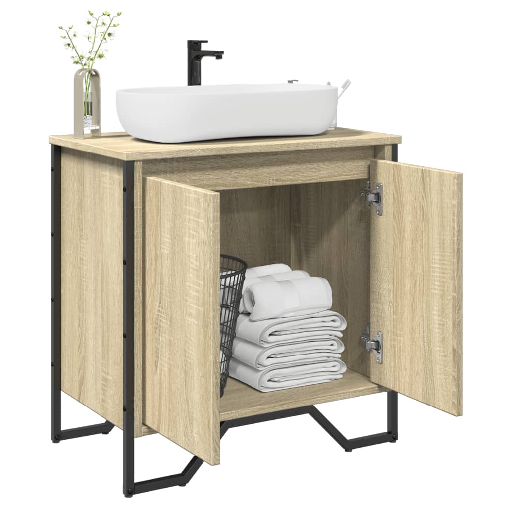 Stylish Sonoma Oak Bathroom Sink Cabinet, 60x35x60 cm, Engineered Wood