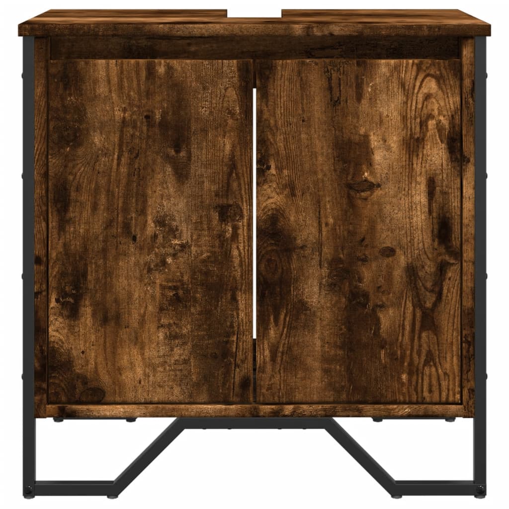 Smoked Oak Bathroom Sink Cabinet 60x35x60 cm - Engineered Wood