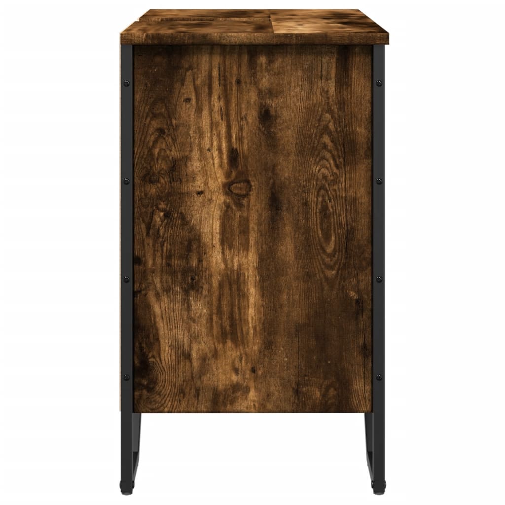 Smoked Oak Bathroom Sink Cabinet 60x35x60 cm - Engineered Wood
