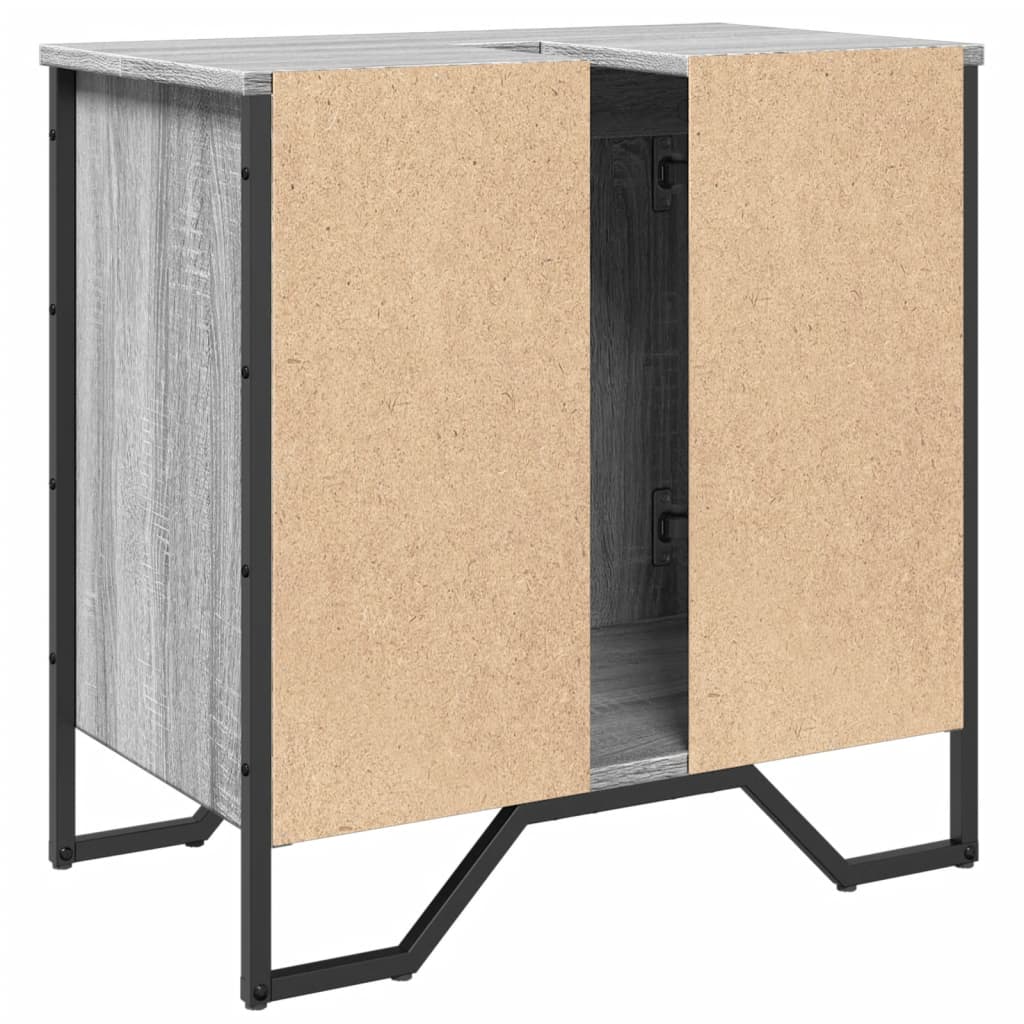Elegant Grey Sonoma Bathroom Sink Cabinet, 60x35x60 cm, Wood Finish
