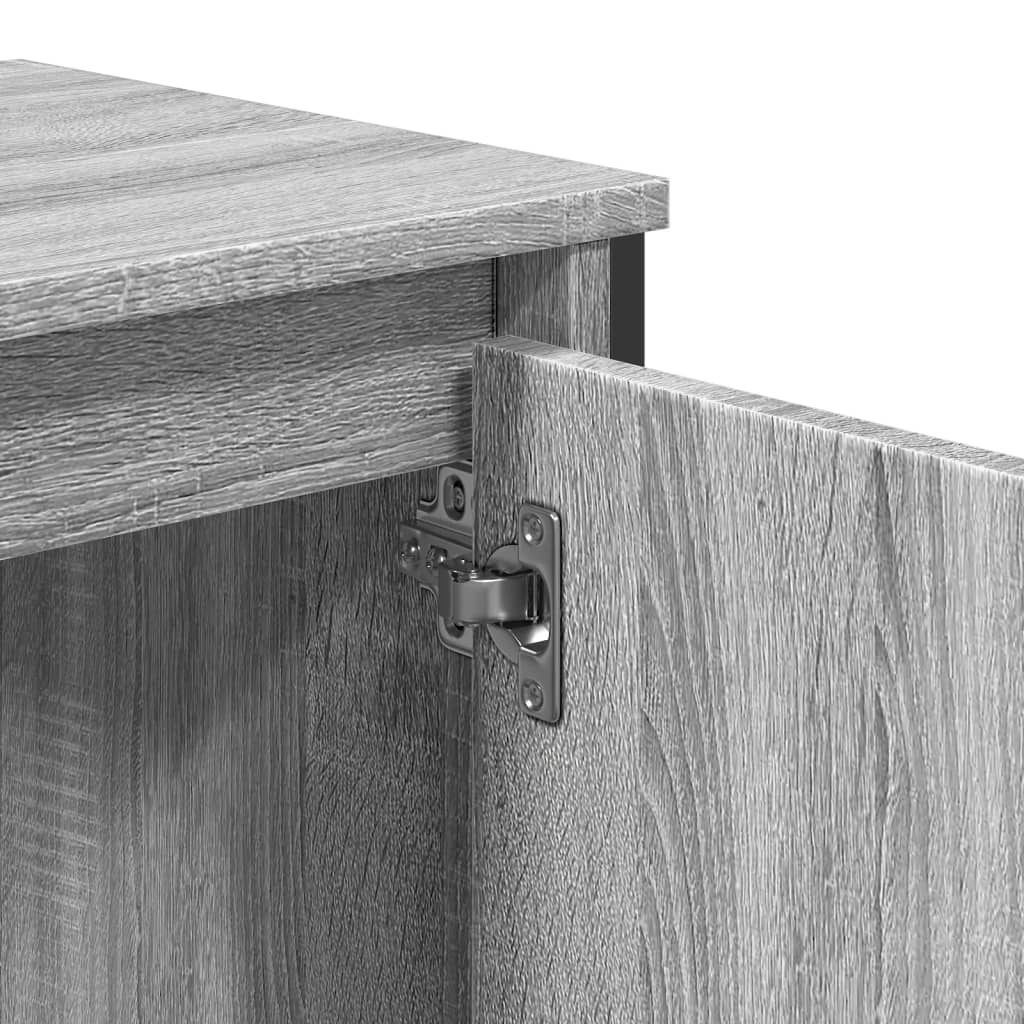 Elegant Grey Sonoma Bathroom Sink Cabinet, 60x35x60 cm, Wood Finish