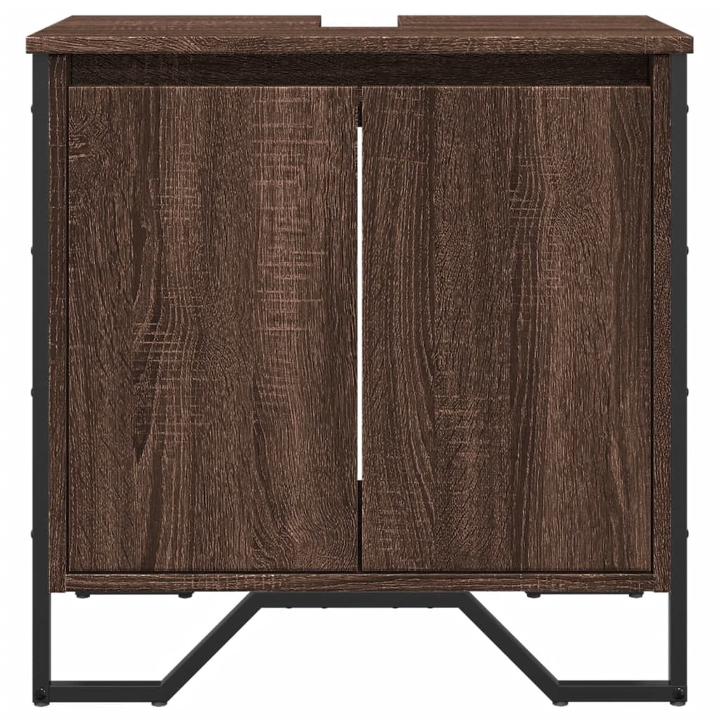 Brown Oak Bathroom Sink Cabinet - 60x35x60 cm Engineered Wood
