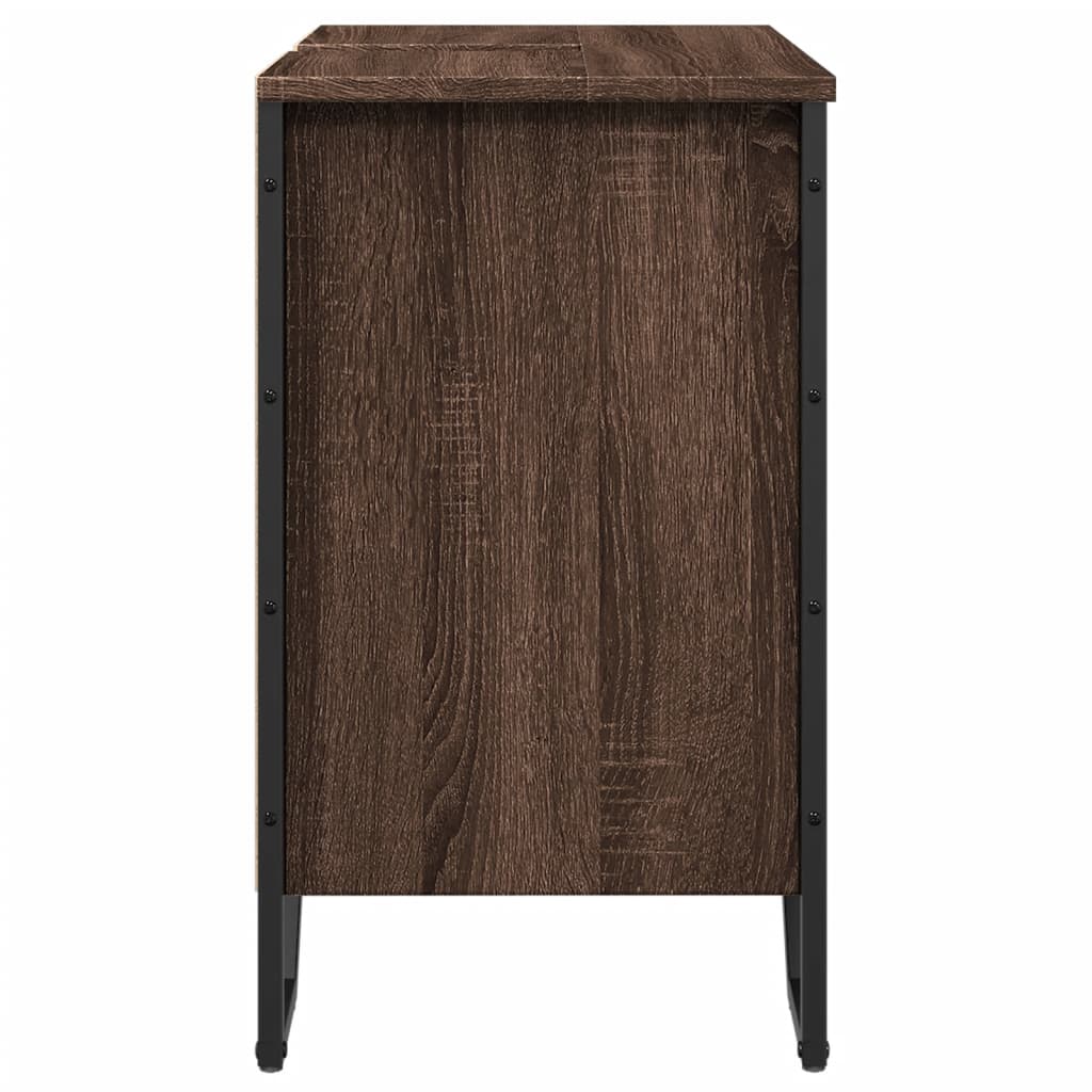 Brown Oak Bathroom Sink Cabinet - 60x35x60 cm Engineered Wood