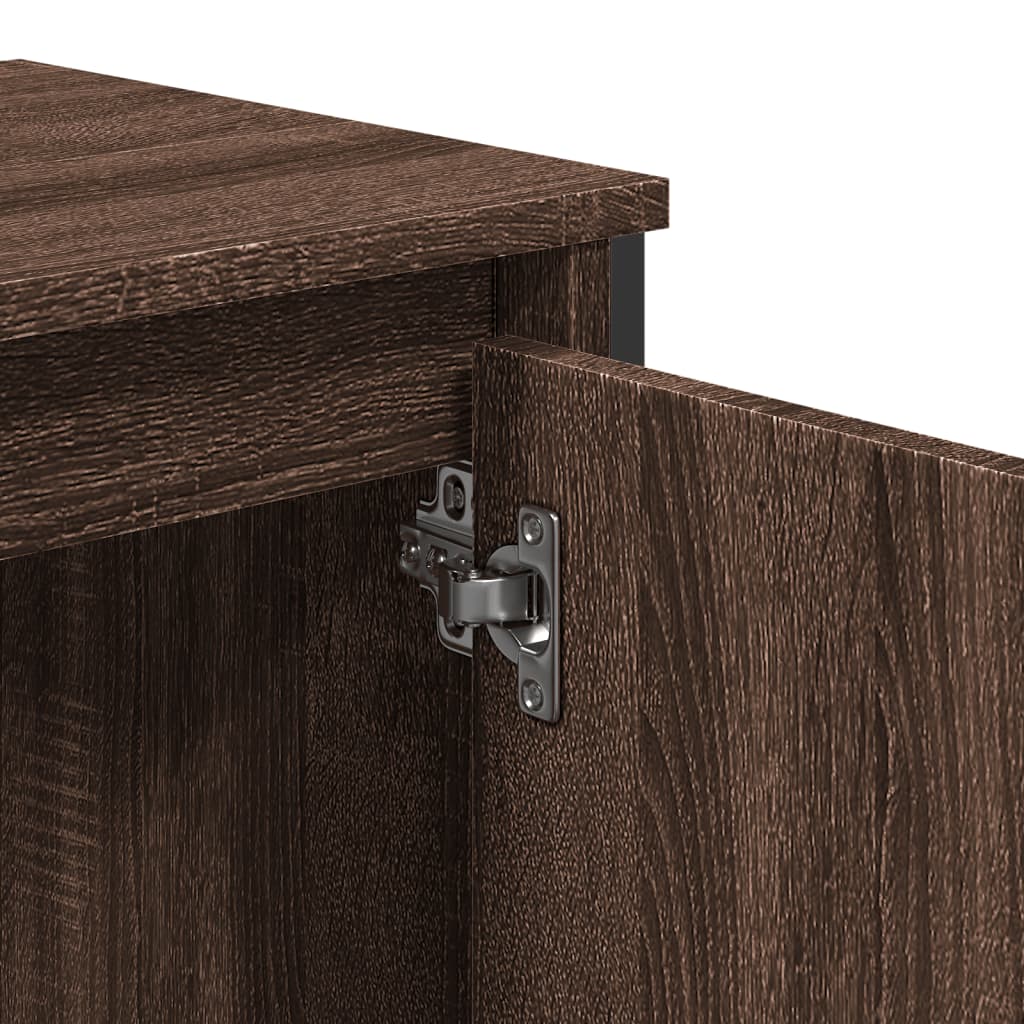 Brown Oak Bathroom Sink Cabinet - 60x35x60 cm Engineered Wood