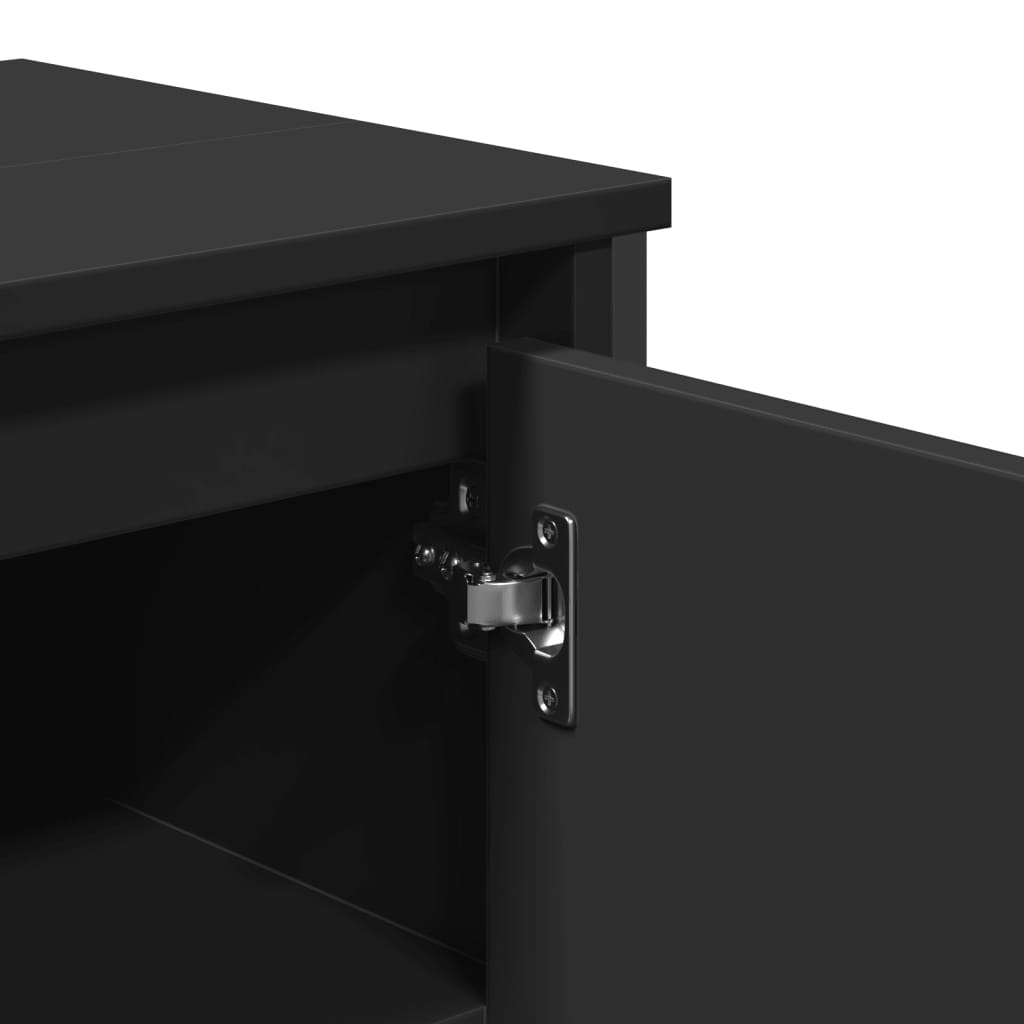 Black Engineered Wood Bathroom Sink Cabinet - 91x35x60 cm