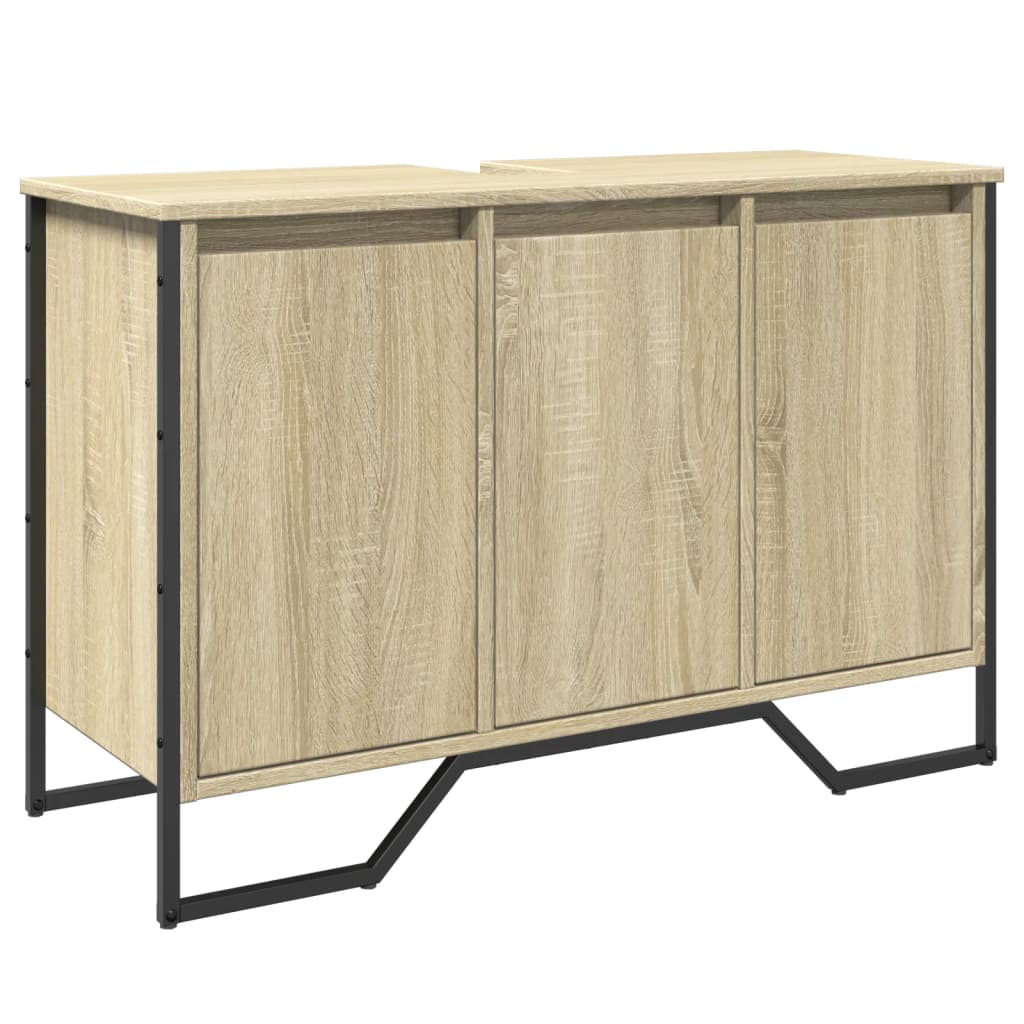 Sleek Sonoma Oak Bathroom Sink Cabinet - 91x35x60 cm Engineered Wood