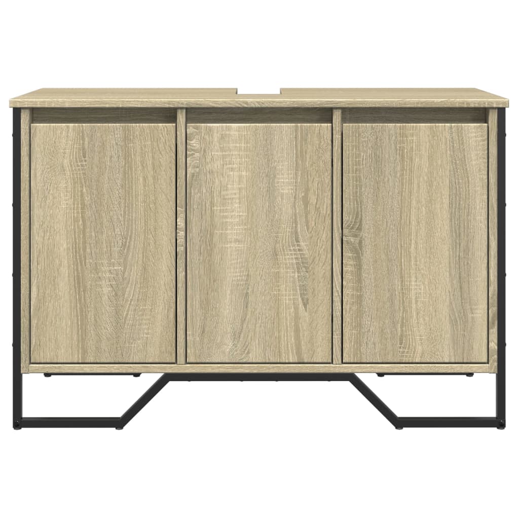 Sleek Sonoma Oak Bathroom Sink Cabinet - 91x35x60 cm Engineered Wood