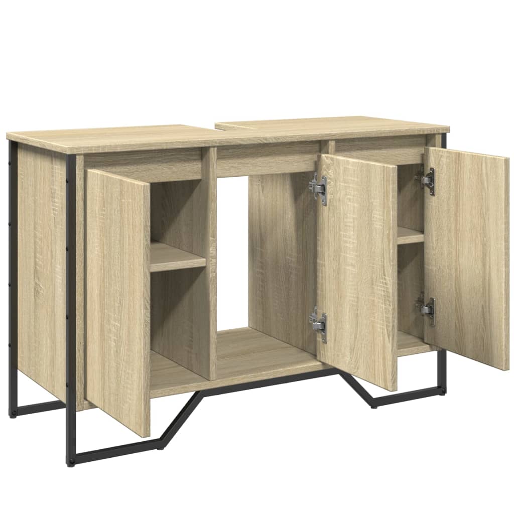 Sleek Sonoma Oak Bathroom Sink Cabinet - 91x35x60 cm Engineered Wood