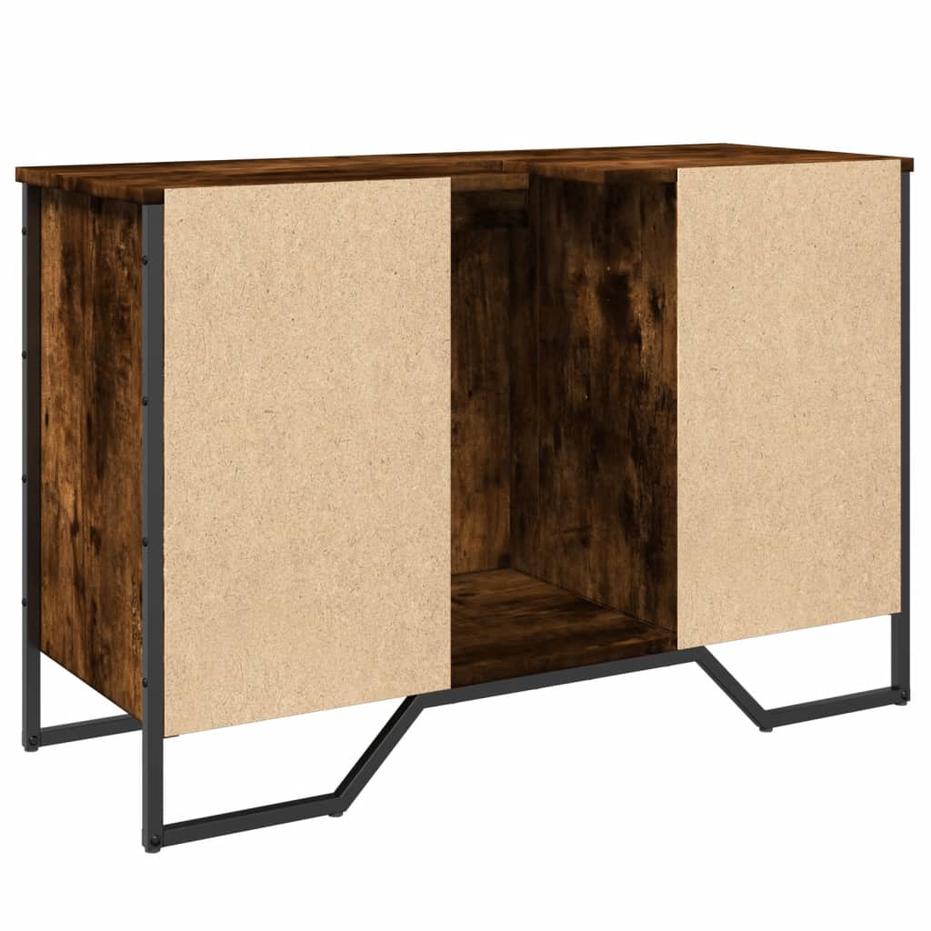 Smoked Oak Bathroom Sink Cabinet 91x35x60 cm - Engineered Wood