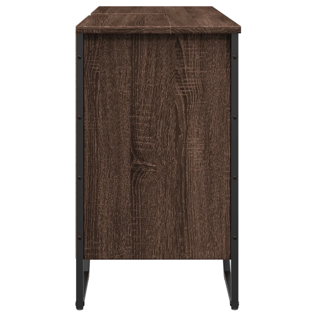 Brown Oak Bathroom Sink Cabinet - 91x35x60 cm, Engineered Wood