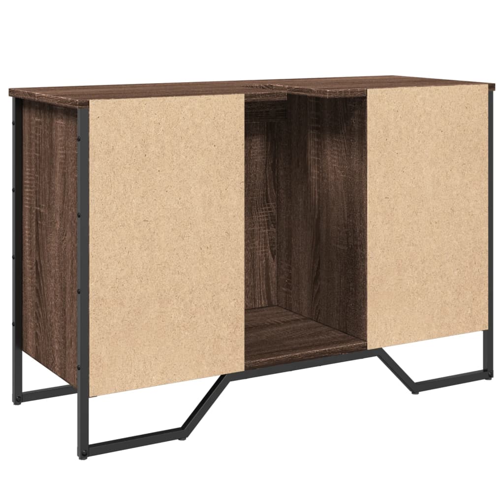 Brown Oak Bathroom Sink Cabinet - 91x35x60 cm, Engineered Wood