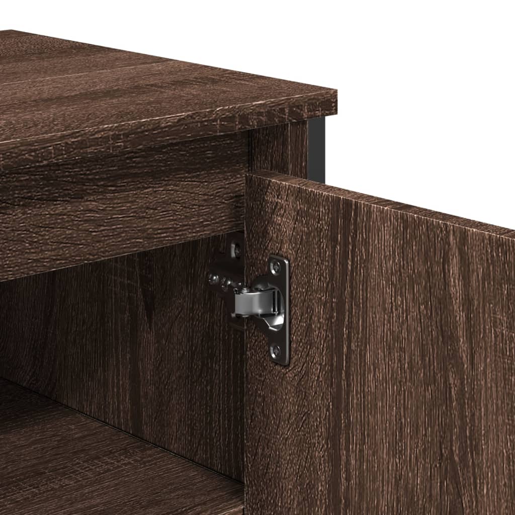 Brown Oak Bathroom Sink Cabinet - 91x35x60 cm, Engineered Wood