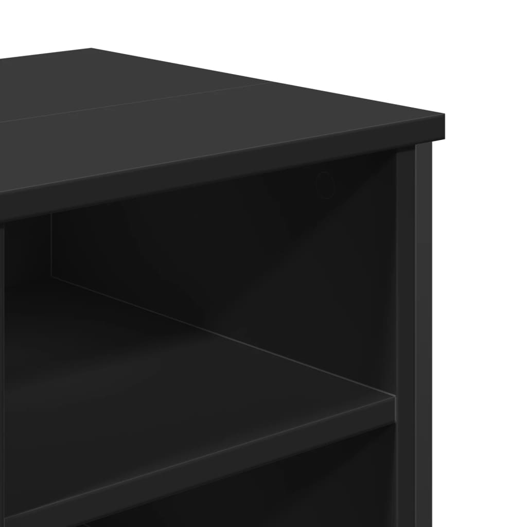Black Engineered Wood Bathroom Sink Cabinet - 91x35x60 cm