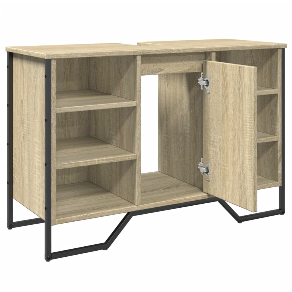 Sonoma Oak Bathroom Sink Cabinet, Engineered Wood, 91x35x60 cm