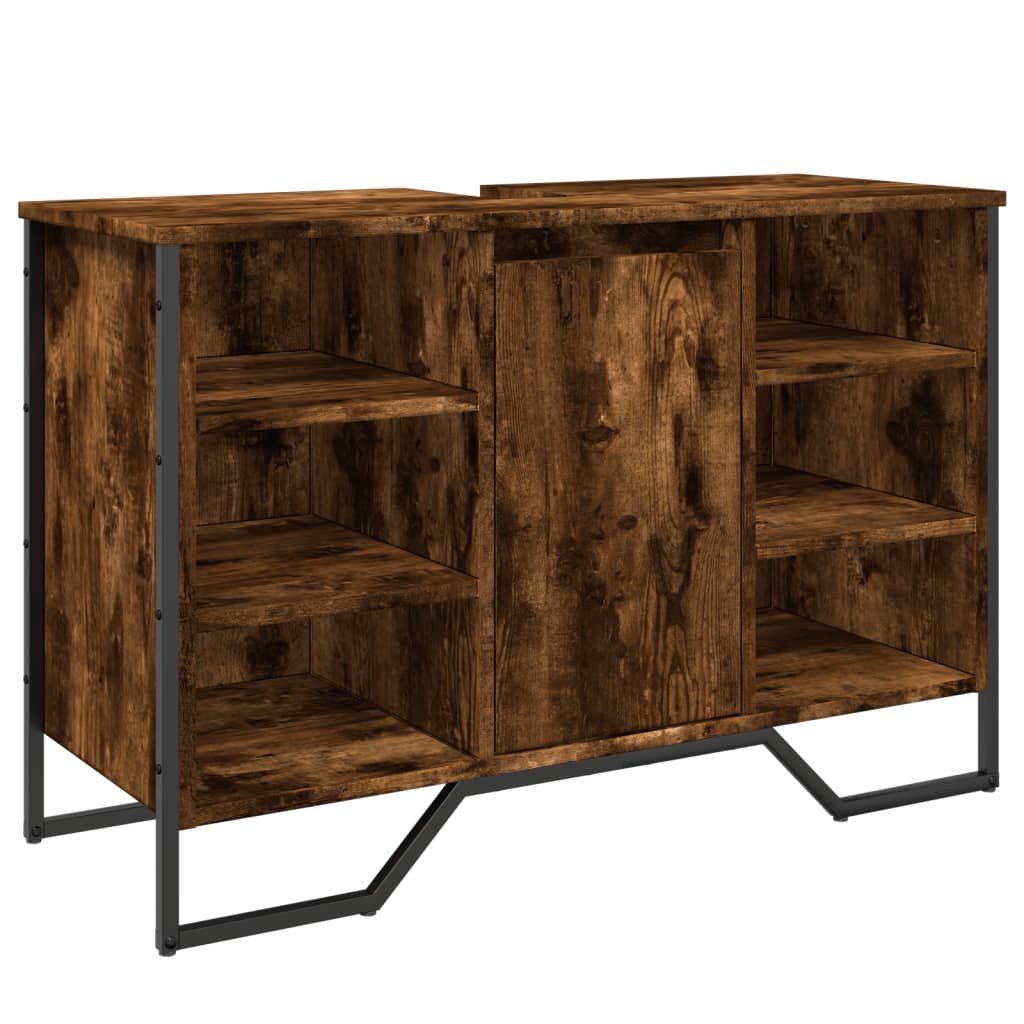 Smoked Oak Bathroom Sink Cabinet 91x35x60 cm - Engineered Wood