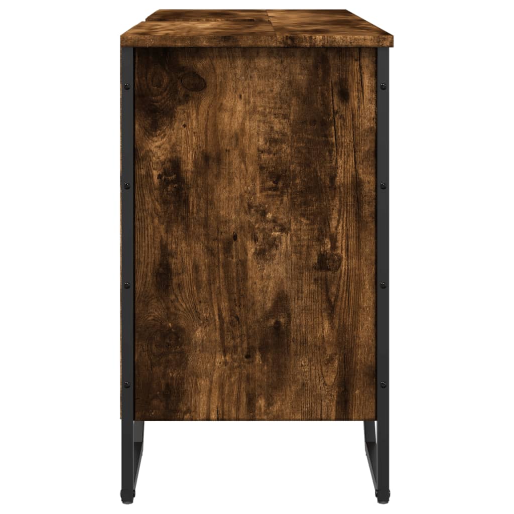 Smoked Oak Bathroom Sink Cabinet 91x35x60 cm - Engineered Wood