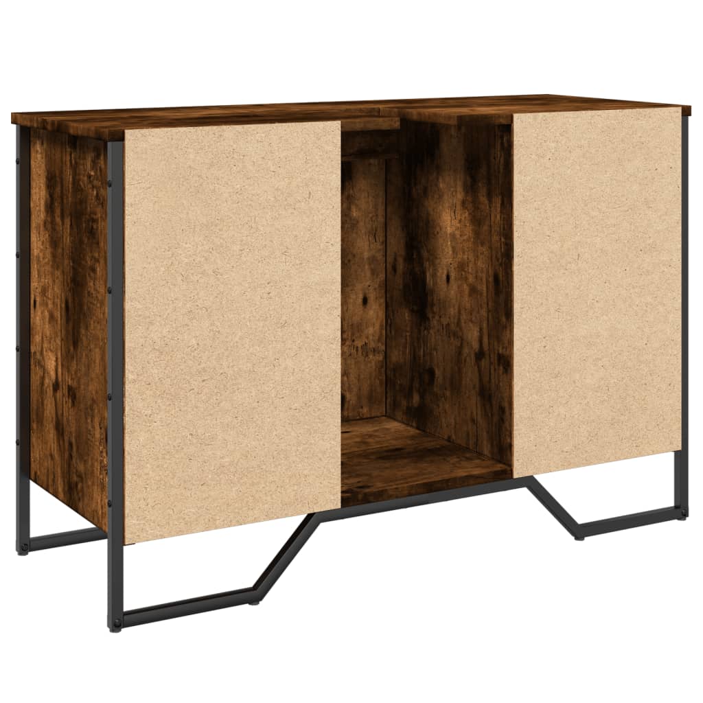 Smoked Oak Bathroom Sink Cabinet 91x35x60 cm - Engineered Wood