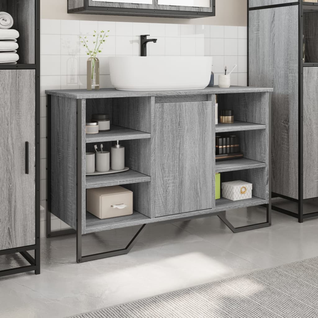 Grey Sonoma Bathroom Sink Cabinet 91x35x60 cm – Engineered Wood