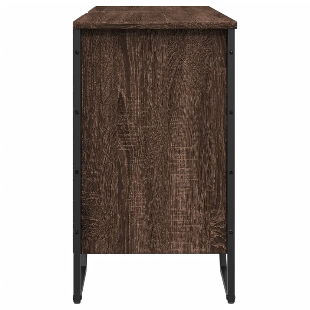 Brown Oak Bathroom Sink Cabinet, 91x35x60 cm Engineered Wood