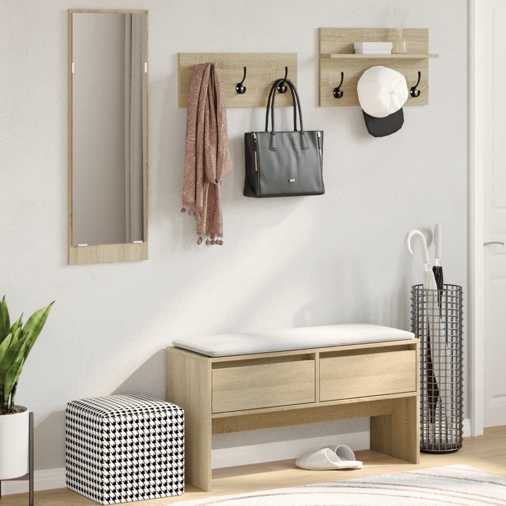 Sonoma Oak 4-Piece Hallway Furniture Set - Engineered Wood