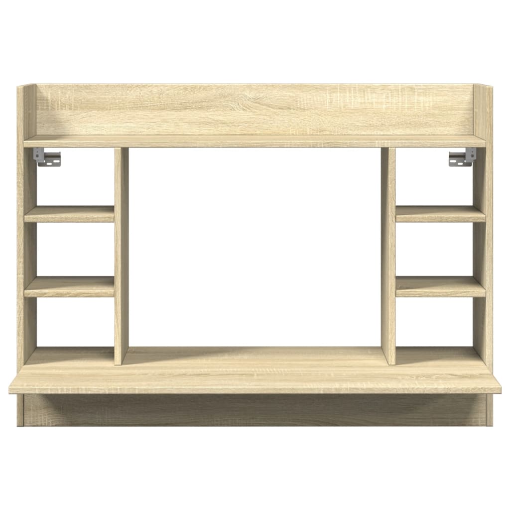 Space-Saving Wall-Mounted Desk, Sonoma Oak, 105x48x75 cm Wood