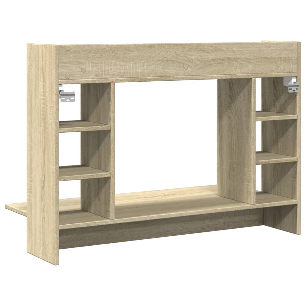Space-Saving Wall-Mounted Desk, Sonoma Oak, 105x48x75 cm Wood
