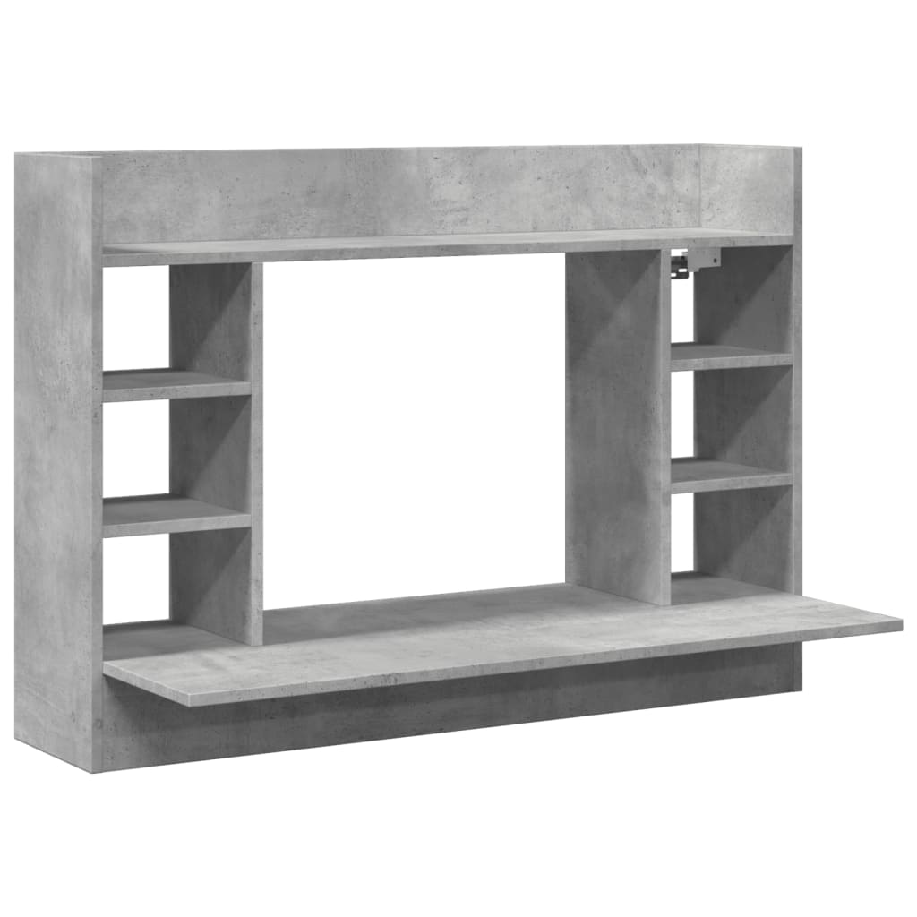 Concrete Grey Wall-Mounted Desk, Engineered Wood, 105x48x75 cm
