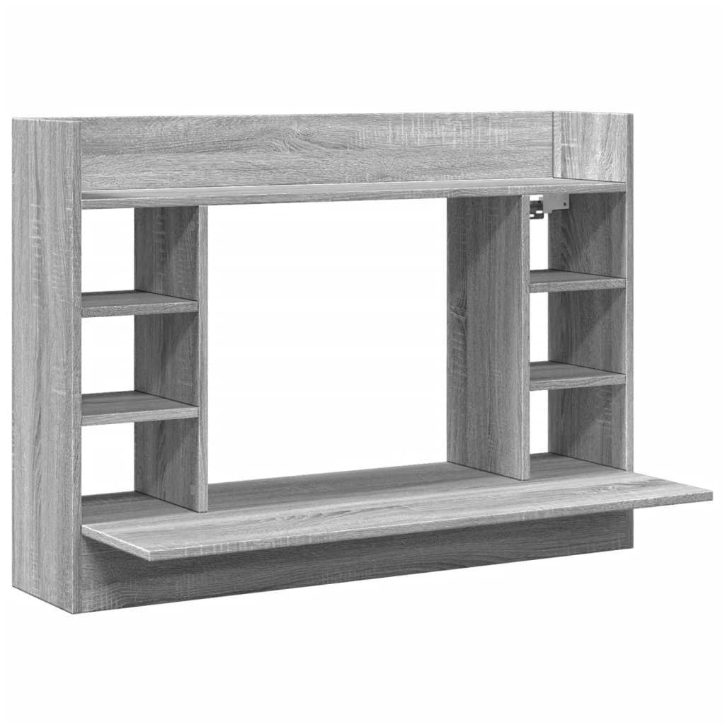 Grey Sonoma Wall-Mounted Desk, Engineered Wood 105x48x75 cm
