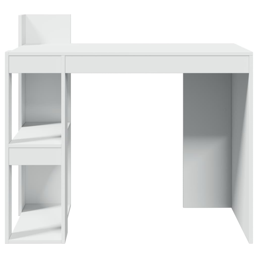 White Engineered Wood Office Desk - Compact 103.5x56.5x94 cm