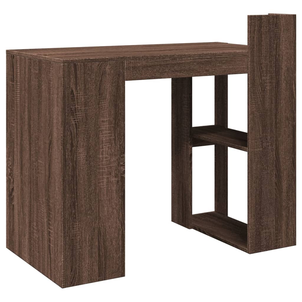 Brown Oak Office Desk - 103.5x56.5x94 cm Engineered Wood