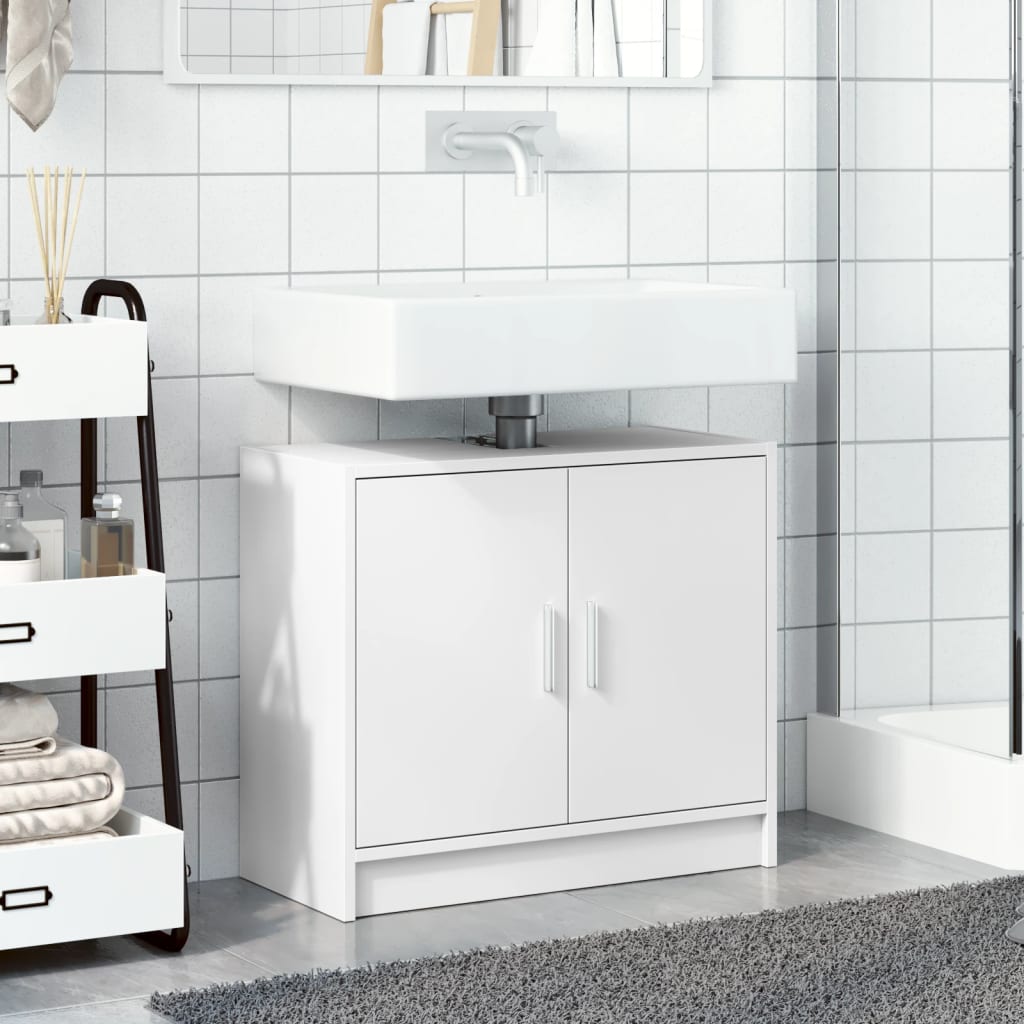 White Engineered Wood Sink Cabinet - 63x29x55 cm