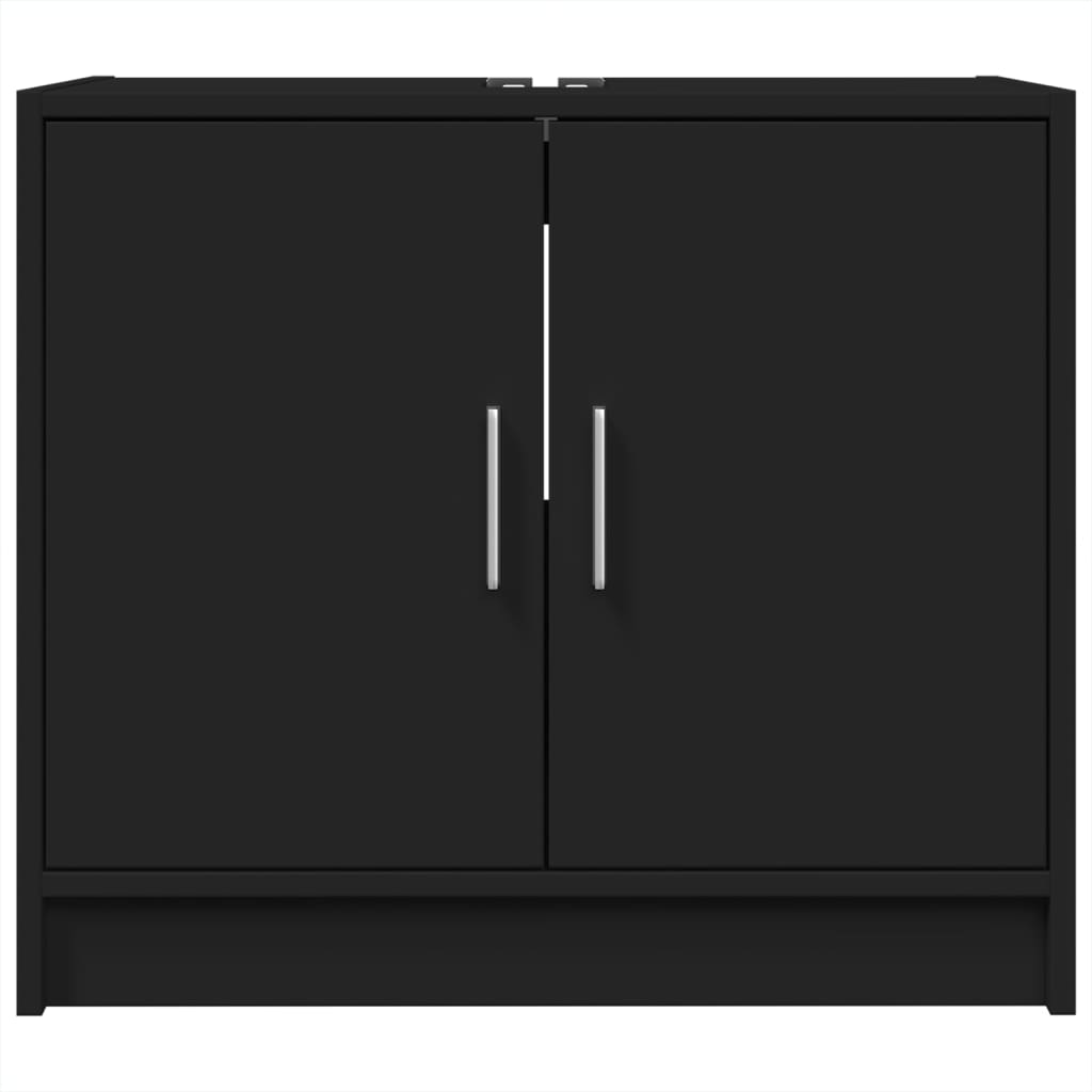Black Engineered Wood Sink Cabinet, 63x29x55 cm