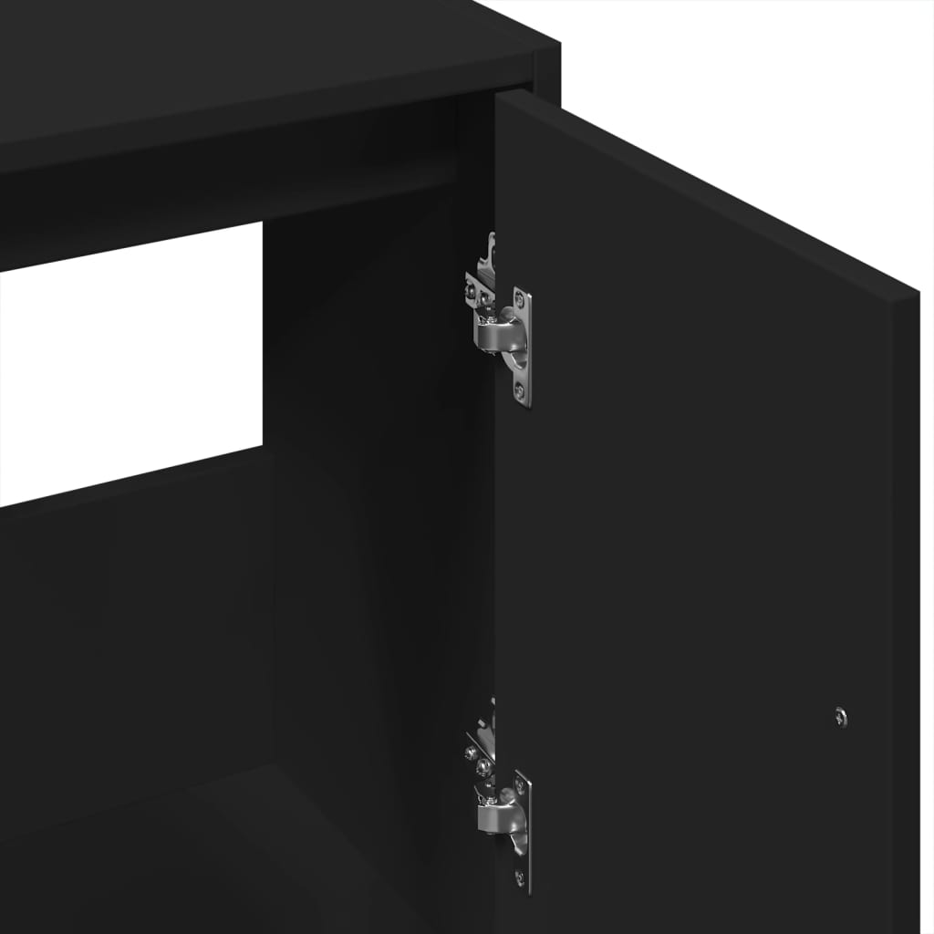 Black Engineered Wood Sink Cabinet, 63x29x55 cm