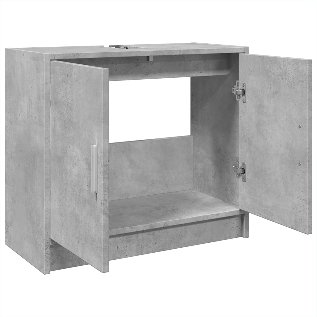 Modern Concrete Grey Engineered Wood Sink Cabinet 63x29x55 cm