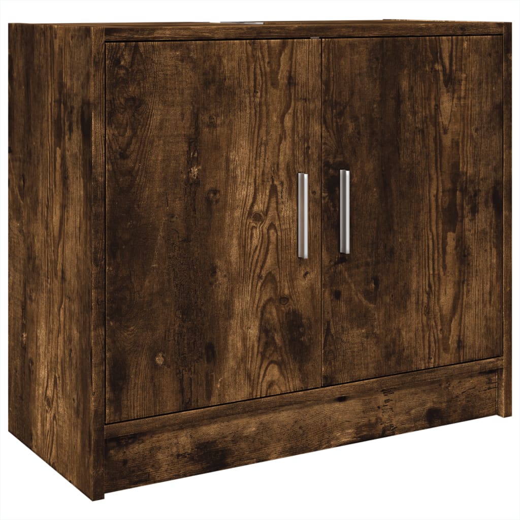 Smoked Oak Sink Cabinet, Engineered Wood, 63x29x55 cm