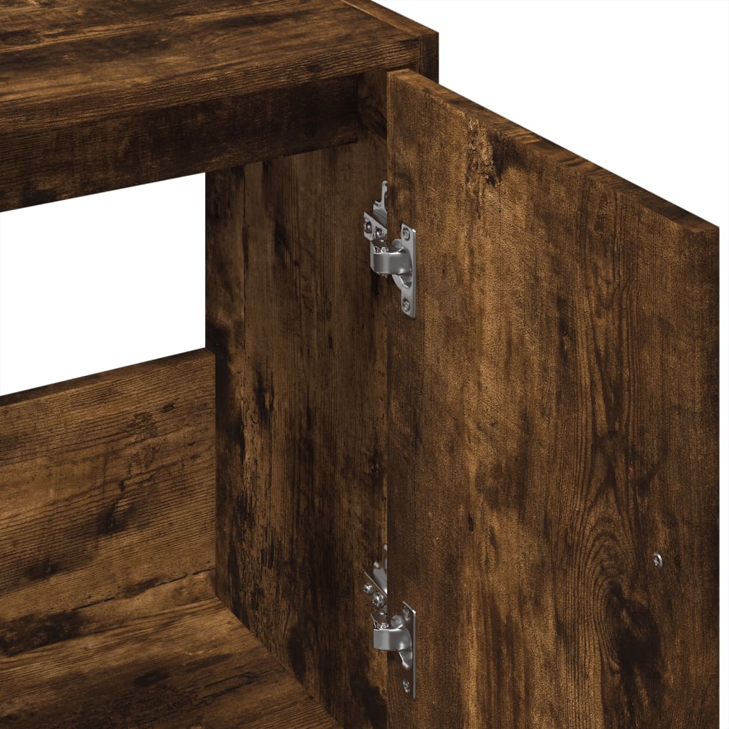 Smoked Oak Sink Cabinet, Engineered Wood, 63x29x55 cm