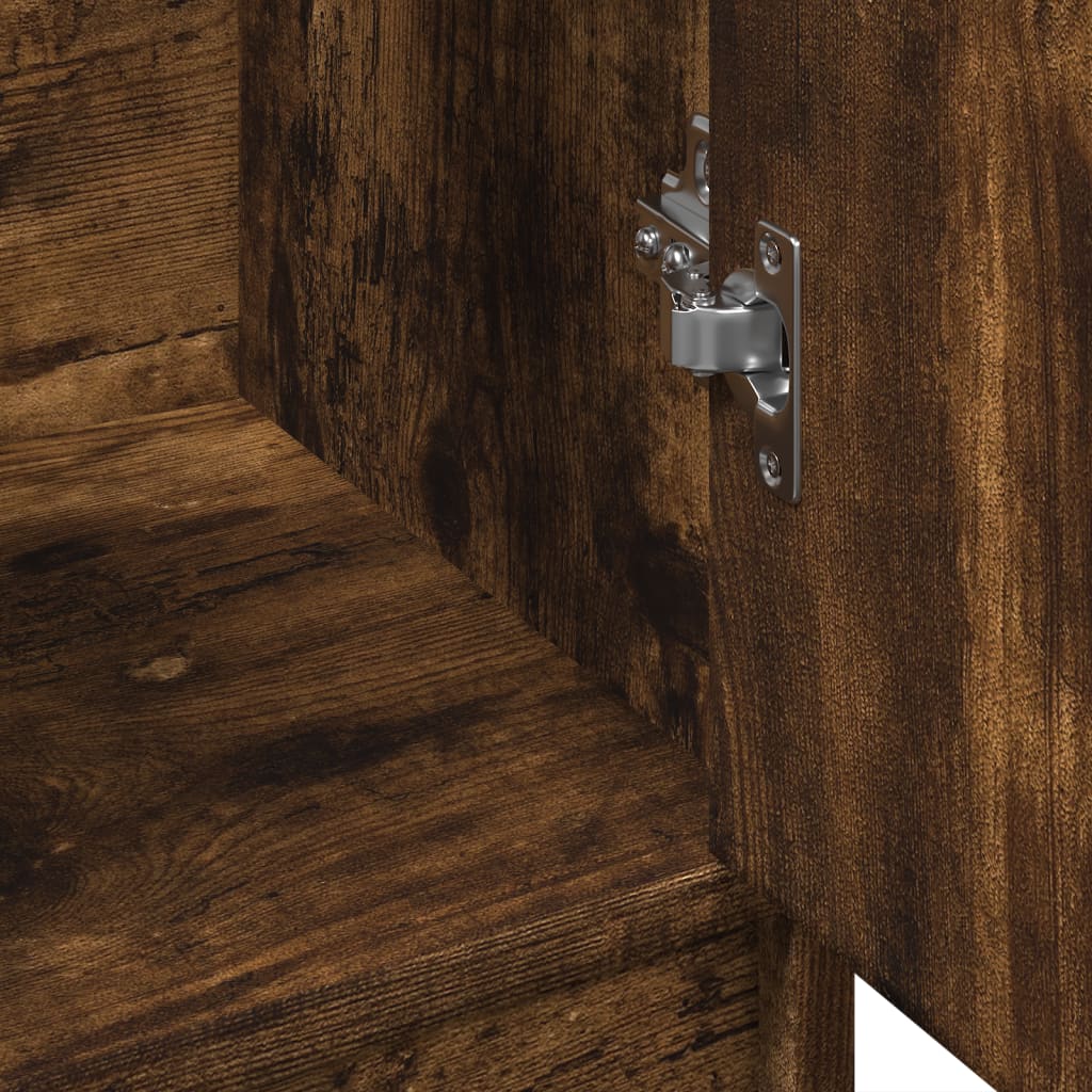Smoked Oak Sink Cabinet, Engineered Wood, 63x29x55 cm