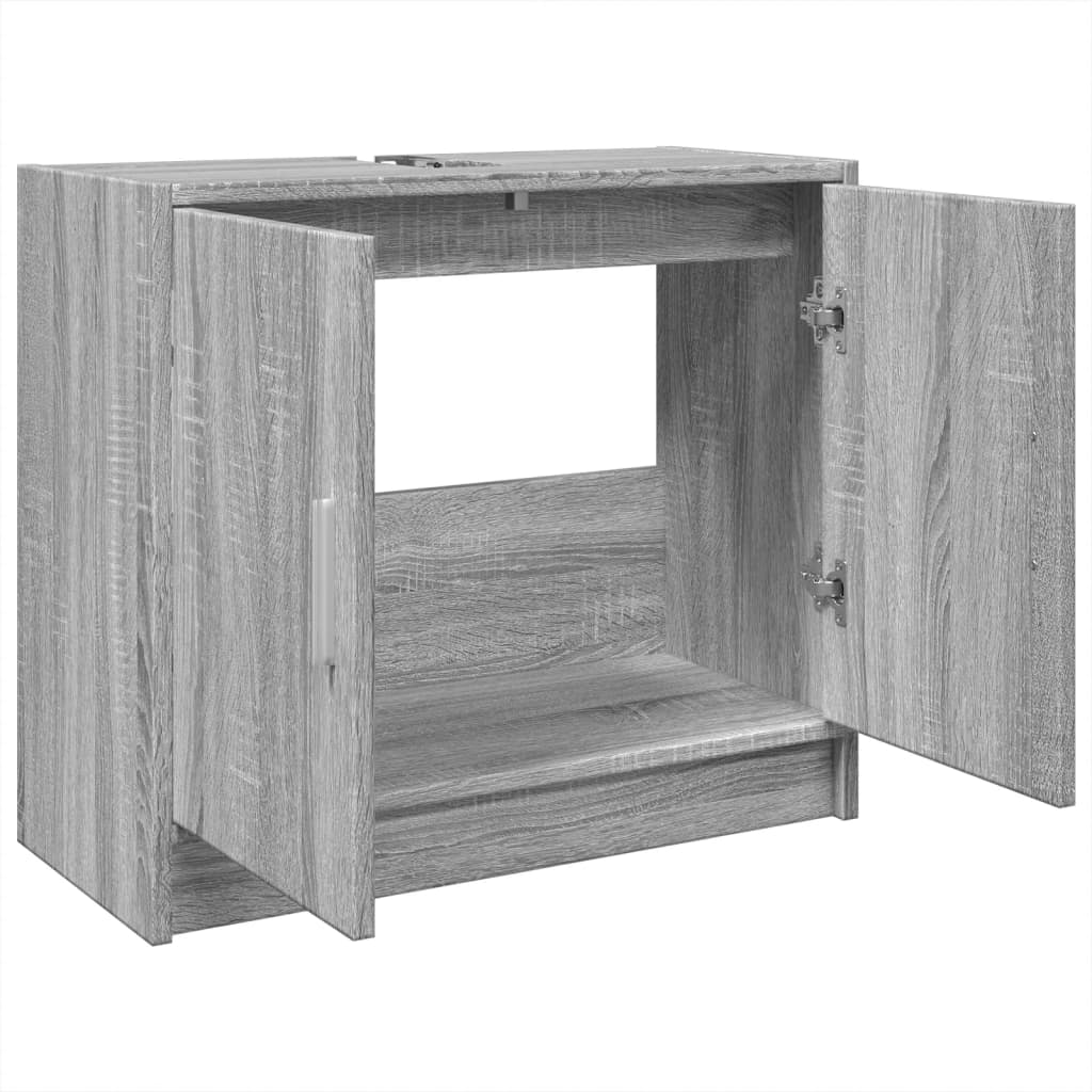 Grey Sonoma Sink Cabinet 63x29x55cm - Durable Engineered Wood